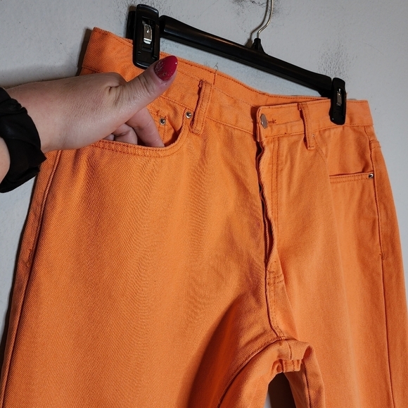 MNML Orange Men's B251 Flare Denim Jeans Men's size 30x32 Button fly - Picture 8 of 16